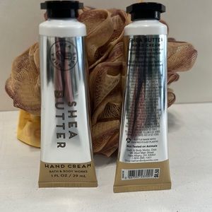 BBW. SHEA BUTTER HAND CREAM (2), 1 poofah NWT